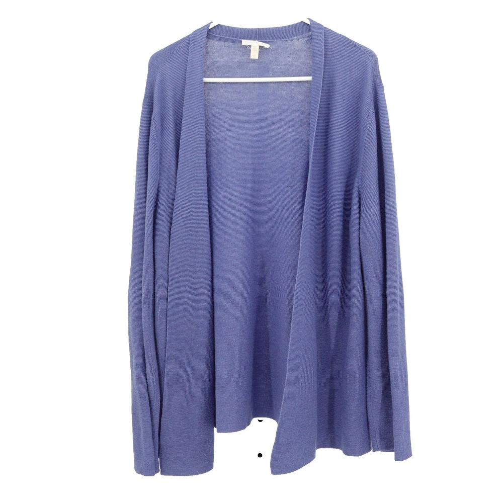 Eileen Fisher Cardigan Sweater SZ L Organic Cotton Sustainable Cottagecore